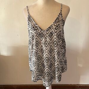 Eclair black white spaghetti strap blouse Size M